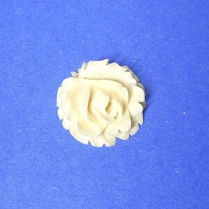 Carved Flower - Celluloid or Bovine Bone - Vintage Rose 1" Diameter